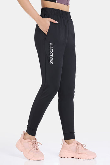 Buy Zelocity High Rise Quick Dry Joggers - Jet Black